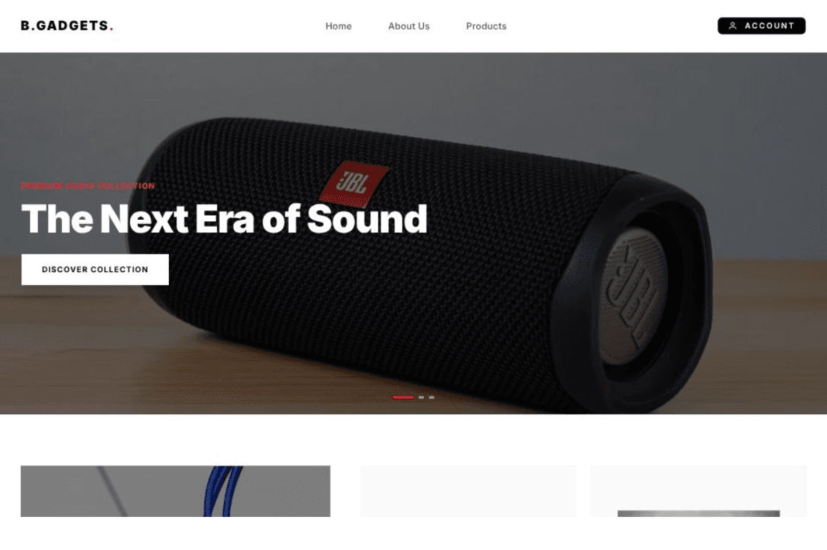 Live custom web application layout design engineered for Ecommerce Gadget Store