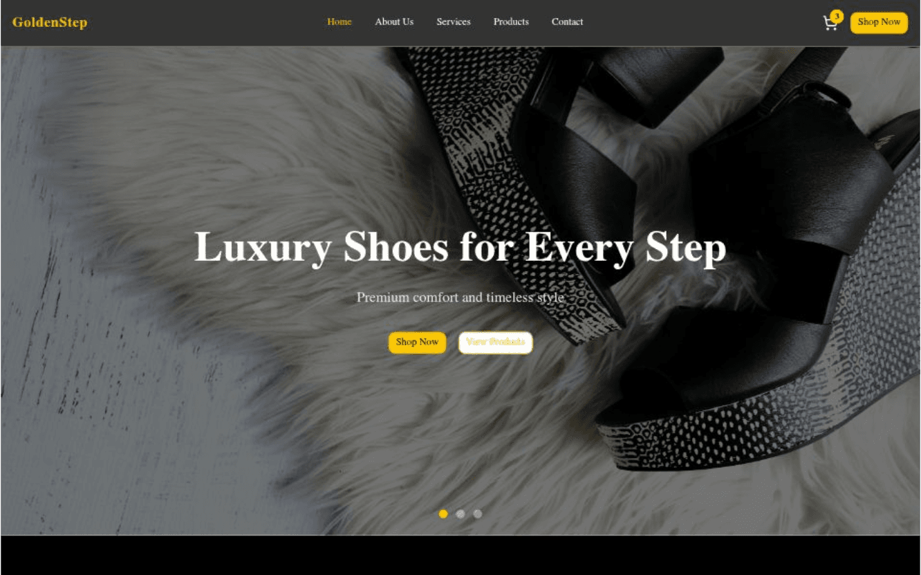 Live application interface for Golden Steps